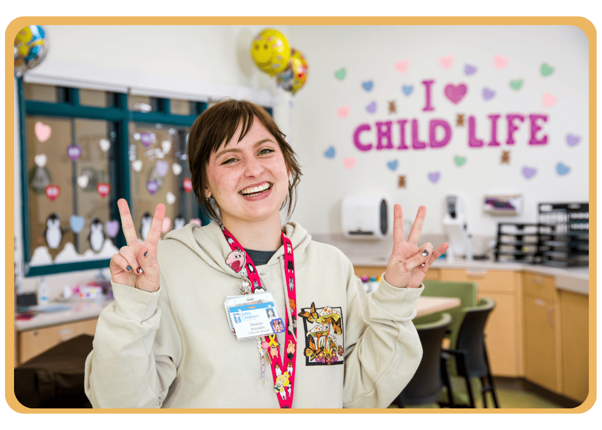 A Valley Children's Child Life specialist smiles