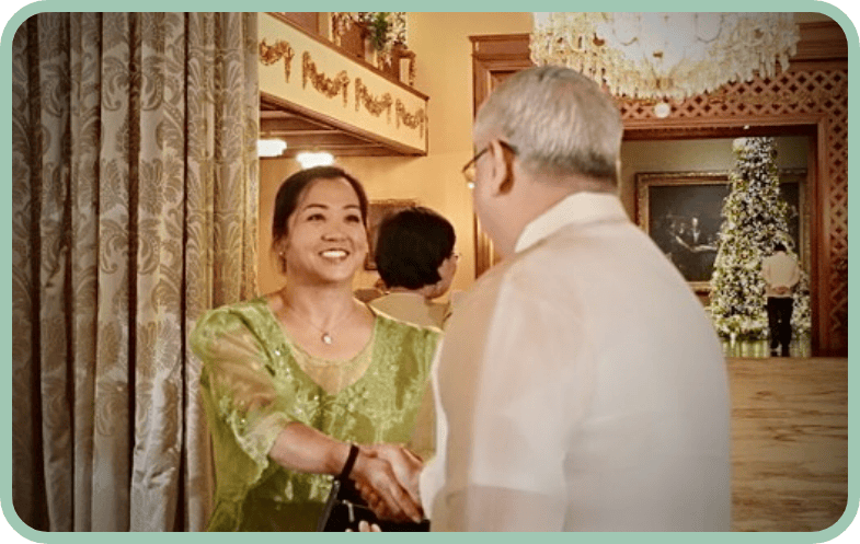 Dr. Patricia Quebada Clerkin celebrates at the award ceremony