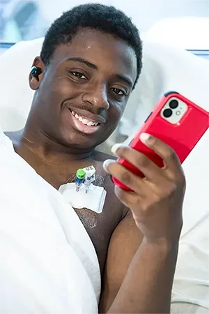 Melvin with a phone