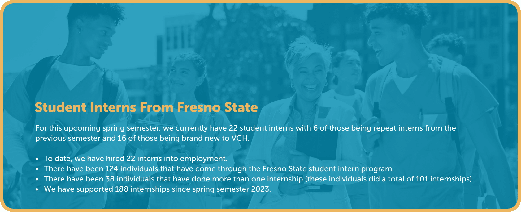 Graphic showing stats of Fresno State Partnership