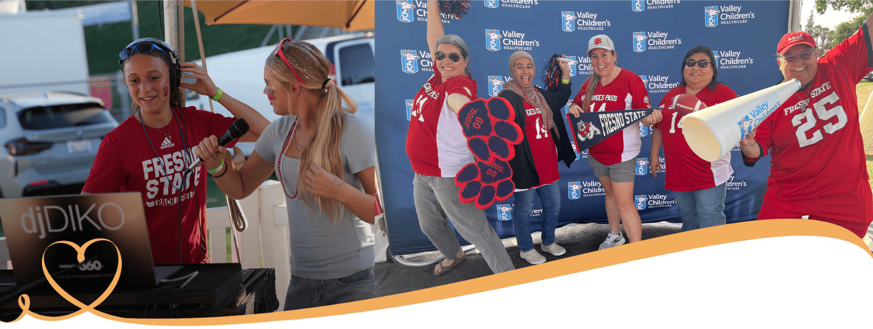 Participants at Valley Children's game day tailgates smile