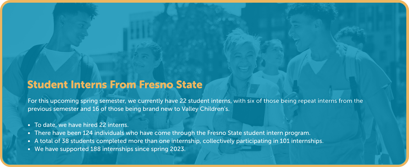 Graphic showing stats of Fresno State Partnership