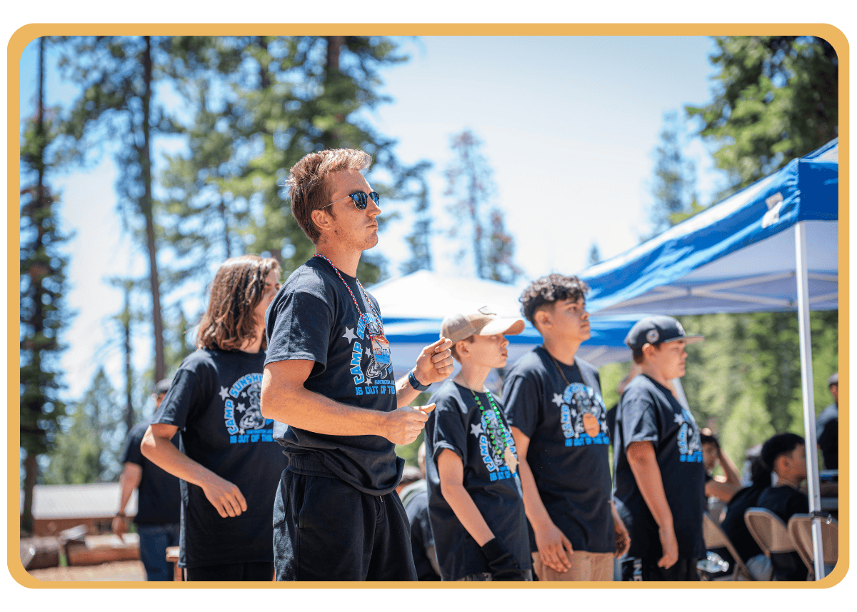 Campers at Camp Sunshine Dreams participate in a group activity