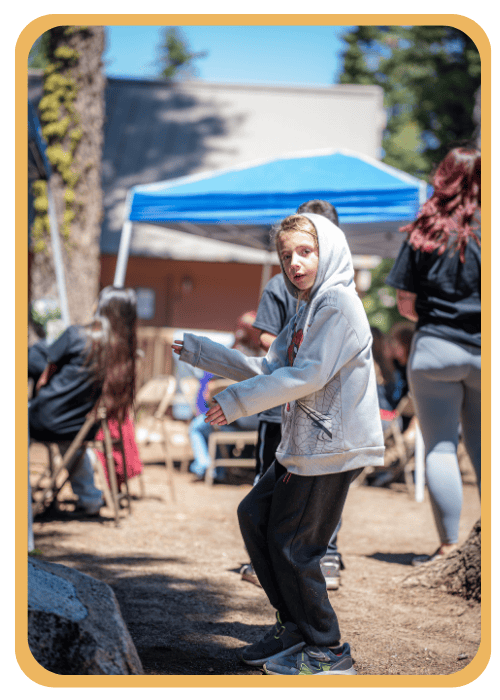 A camper at Camp Sunshine Dreams