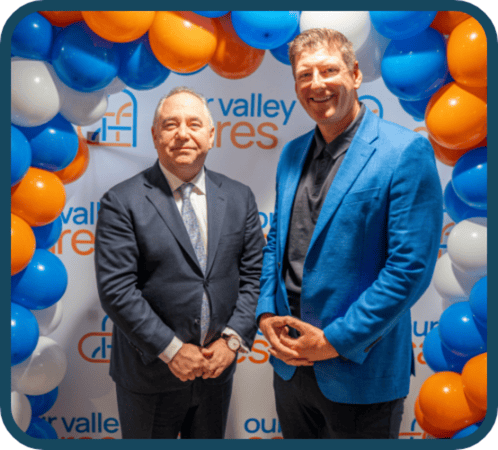 Valley Children's CEO Todd Suntrapak and Fresno Mission CEO Matt Dildine